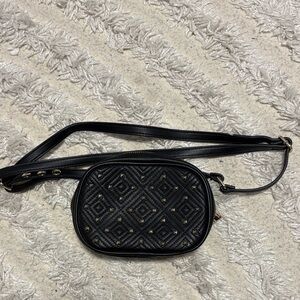 INC International Concepts Quilted Black Belt Bag / Crossbody Bag
